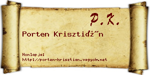 Porten Krisztián névjegykártya